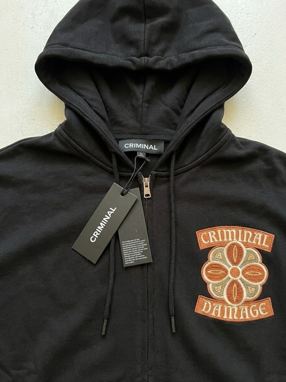 Criminal Damage Celtic Logo Zip-Up Hoodie in Black (Size XL) London Streetwear